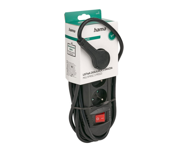 HAMA LISTWA ZASILAJĄCA "COMFORT" 3GN, 3M (CZARNA) - 1416395 - zdjęcie 3